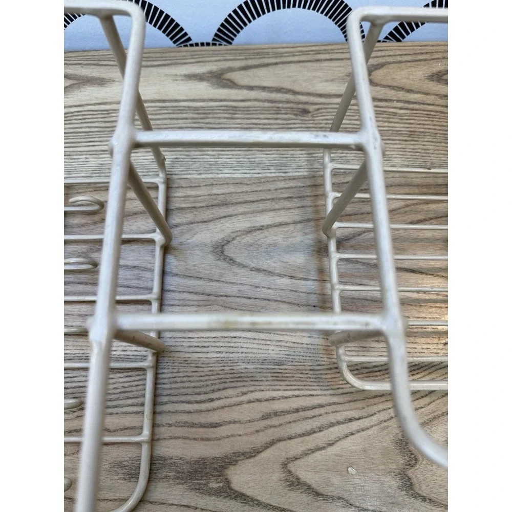 Vtg RUBBERMAID Coated Wire Dish Organizer Cup/Mug Rack Plate/Bowl Holder Ivory